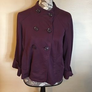 Double Breasted Purple Eggplant CAbi Jacket Size M